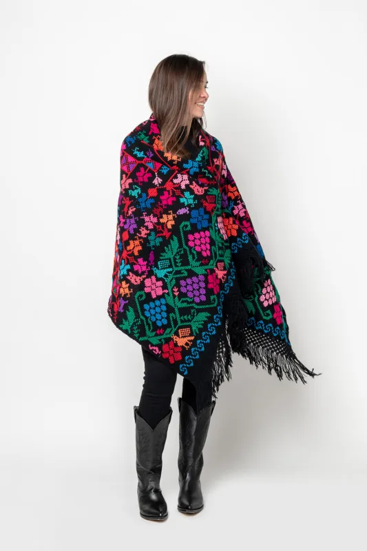 Embroidery Shawl - Arbol De La Vida (Tree of Life) C made by Chamula