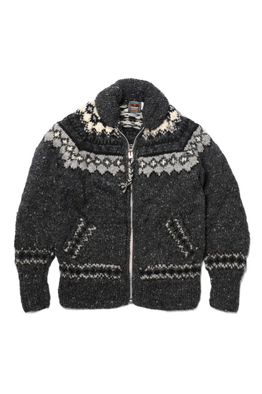 Fair Isle #3 Ireland Zipper Cardigan - Ox Grey sold by Chamula