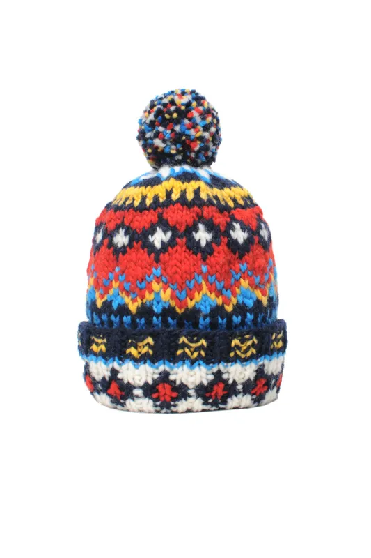 Double Cuff Cap Fair Isle #3 - Navy made by Chamula