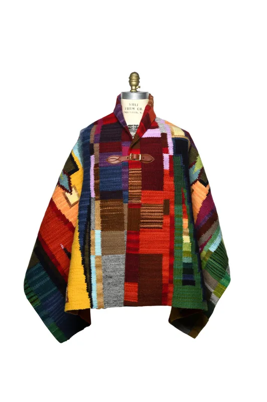 Merino Wool Blanket Poncho - Diamond Sampler made by Chamula