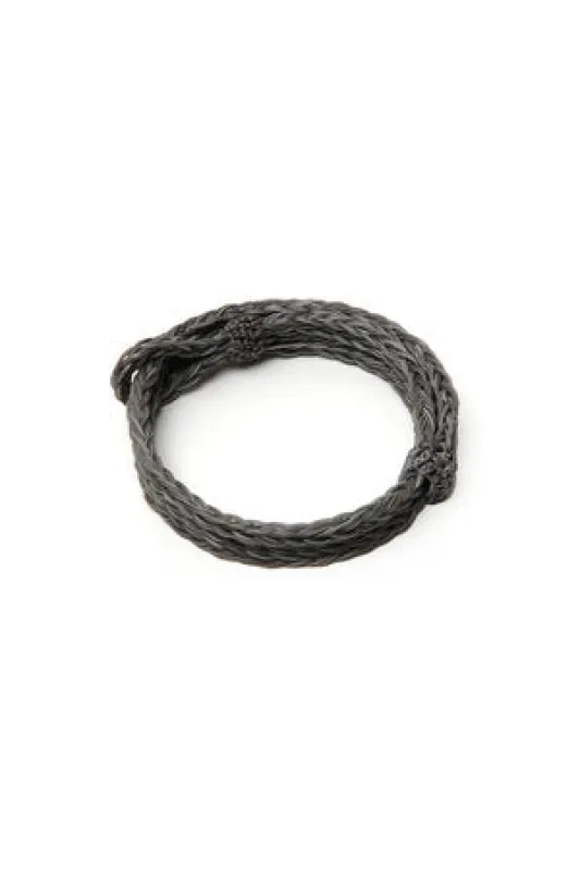 Braided Horsehair Bracelet - Charcoal made by Chamula