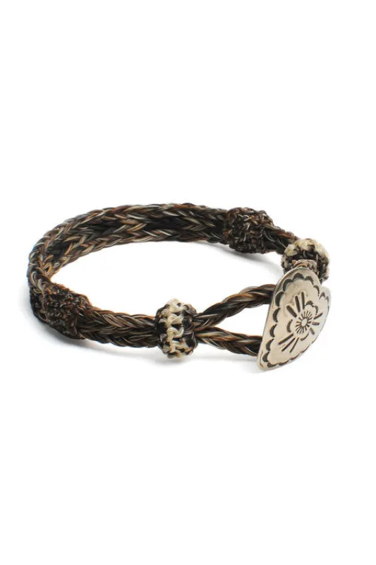 Concho Bracelet - #01-111 NAT/BLK X NAT w/ Concho 111 made by Chamula