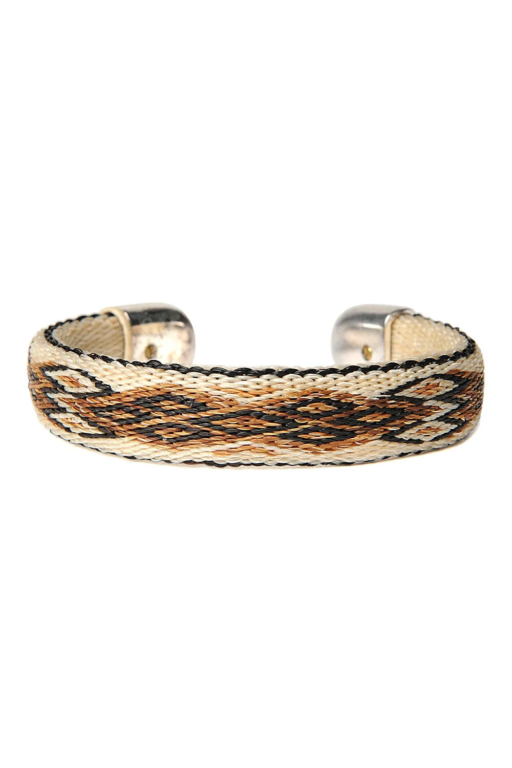 Bendable Horsehair Bracelet - WHT/ BLK X TAN sold by Chamula