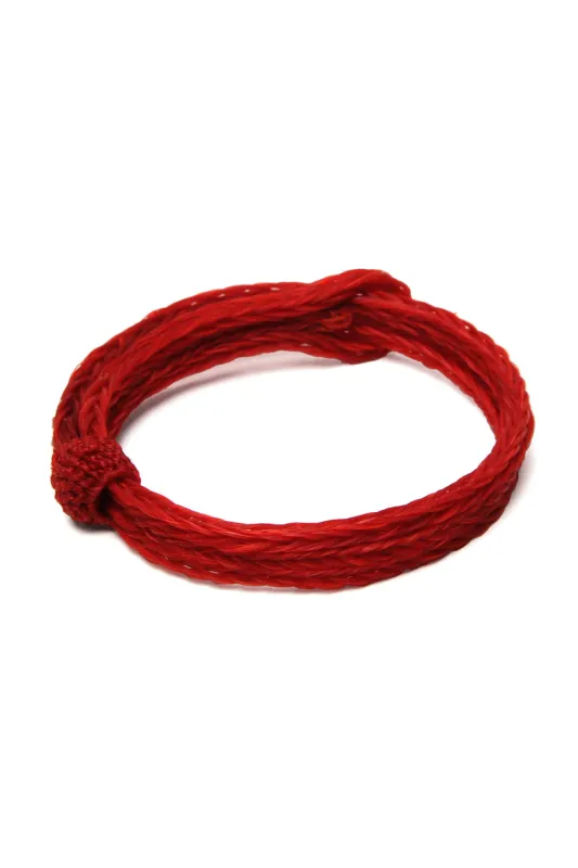 Braided Horsehair Bracelet - Red made by Chamula