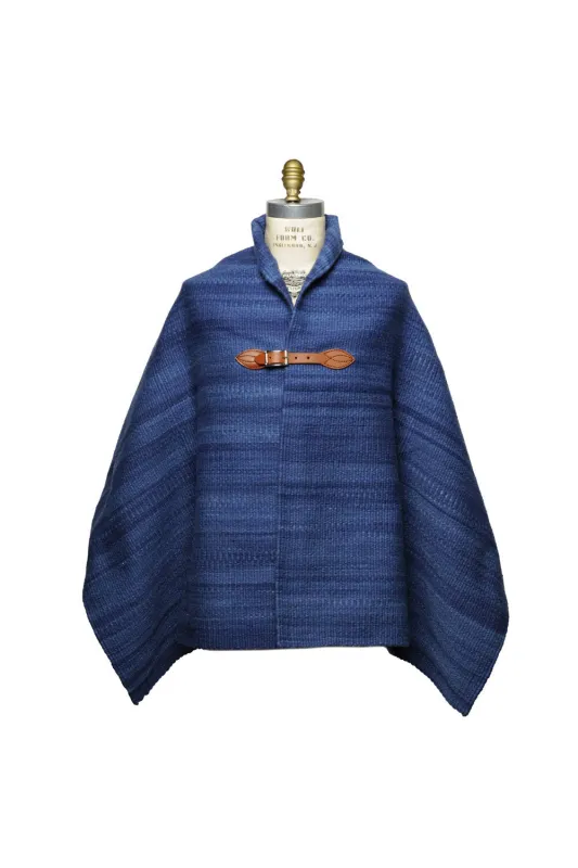Merino Wool Blanket Poncho - Dk. Indigo made by Chamula