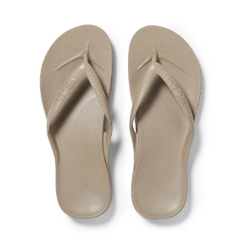 Arch Support Flip Flops - Classic - Taupe sold by Archies