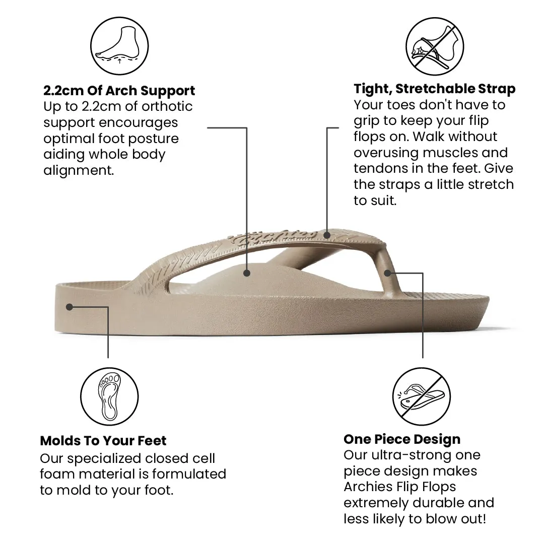 Arch Support Flip Flops - Classic - Taupe sold by Archies product image thumbnail 3