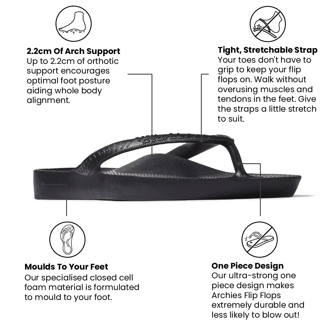 Arch Support Thongs - Classic - Black sold by Archies Footwear product image thumbnail 4
