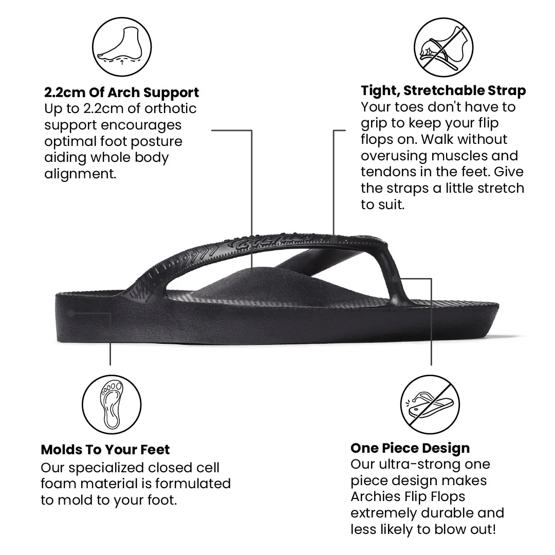 Arch Support Flip Flops - Classic - Black sold by Archies Footwear product image thumbnail 4