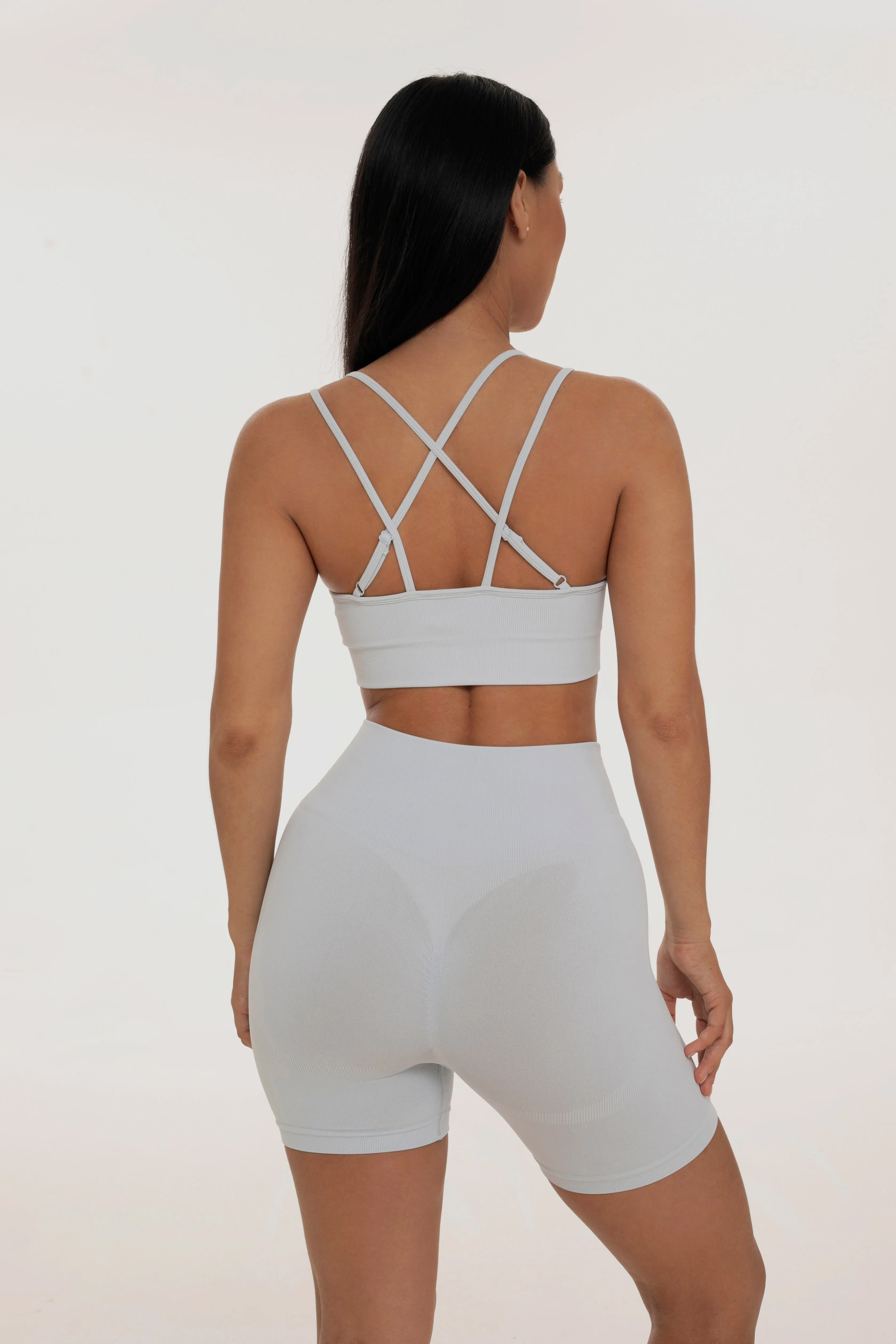 Grayish cross back top sold by Foxy Activewear product image thumbnail 2