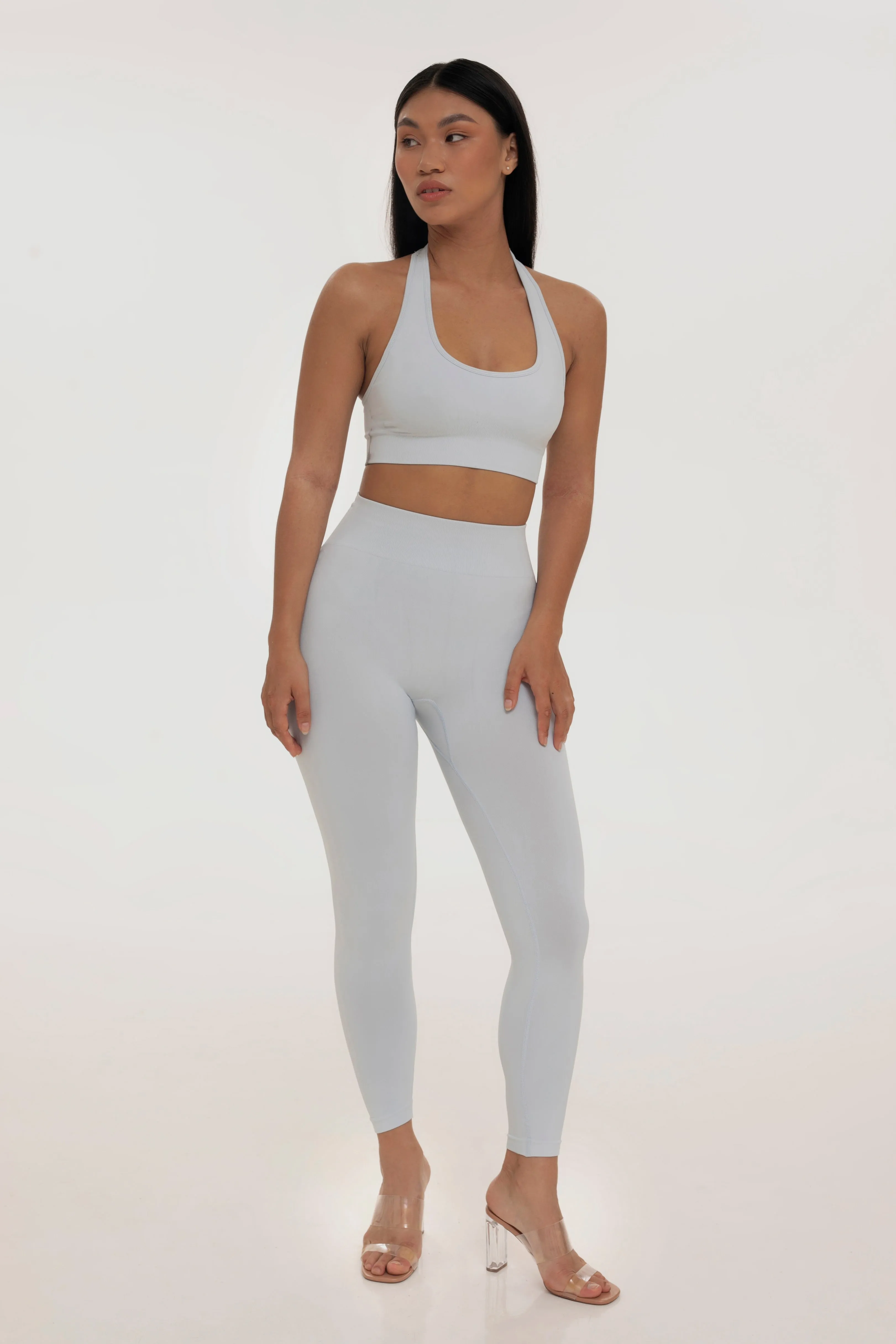 Grayish halter neck top sold by Foxy Activewear product image thumbnail 3