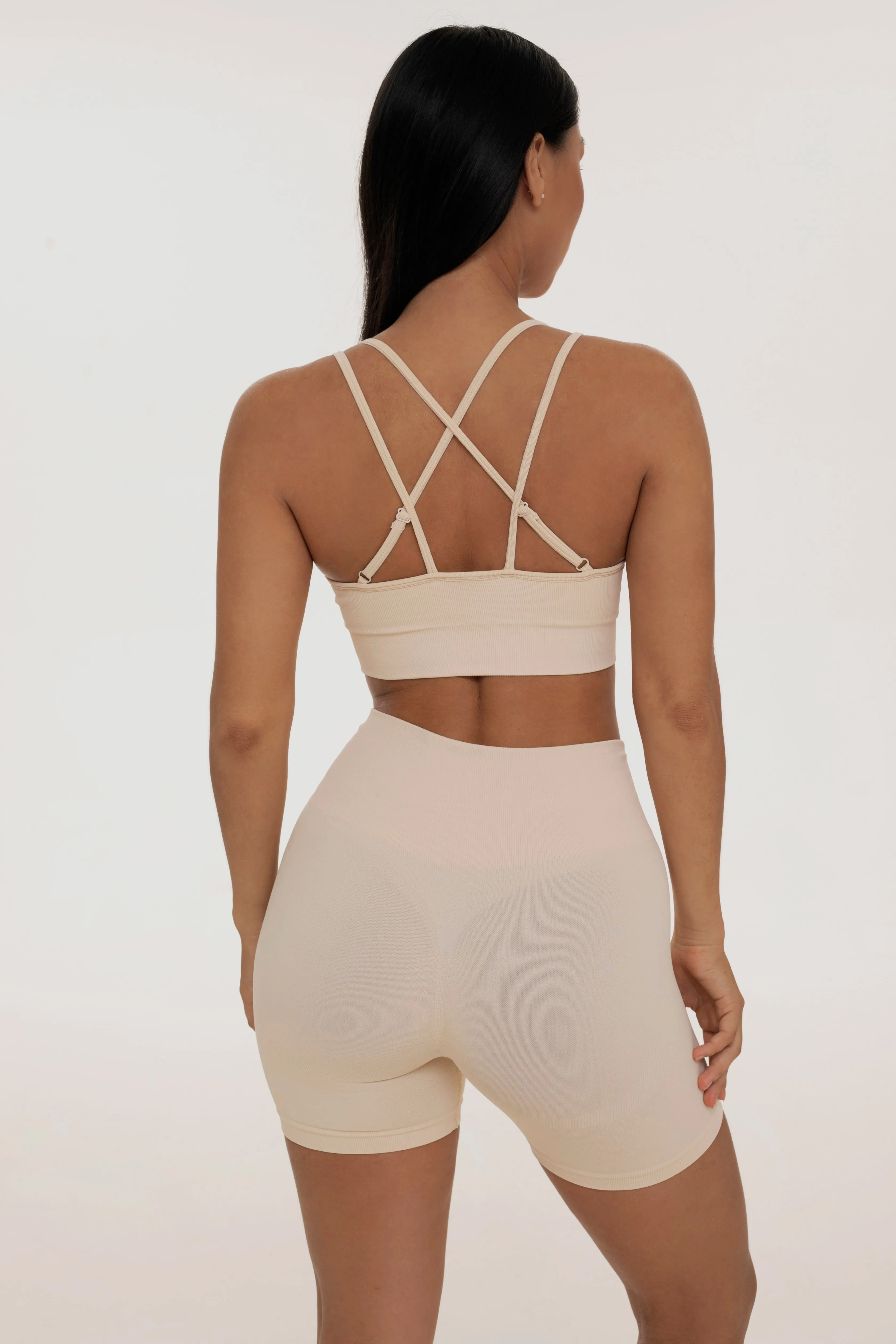 Ivory cross back top sold by Foxy Activewear product image thumbnail 3