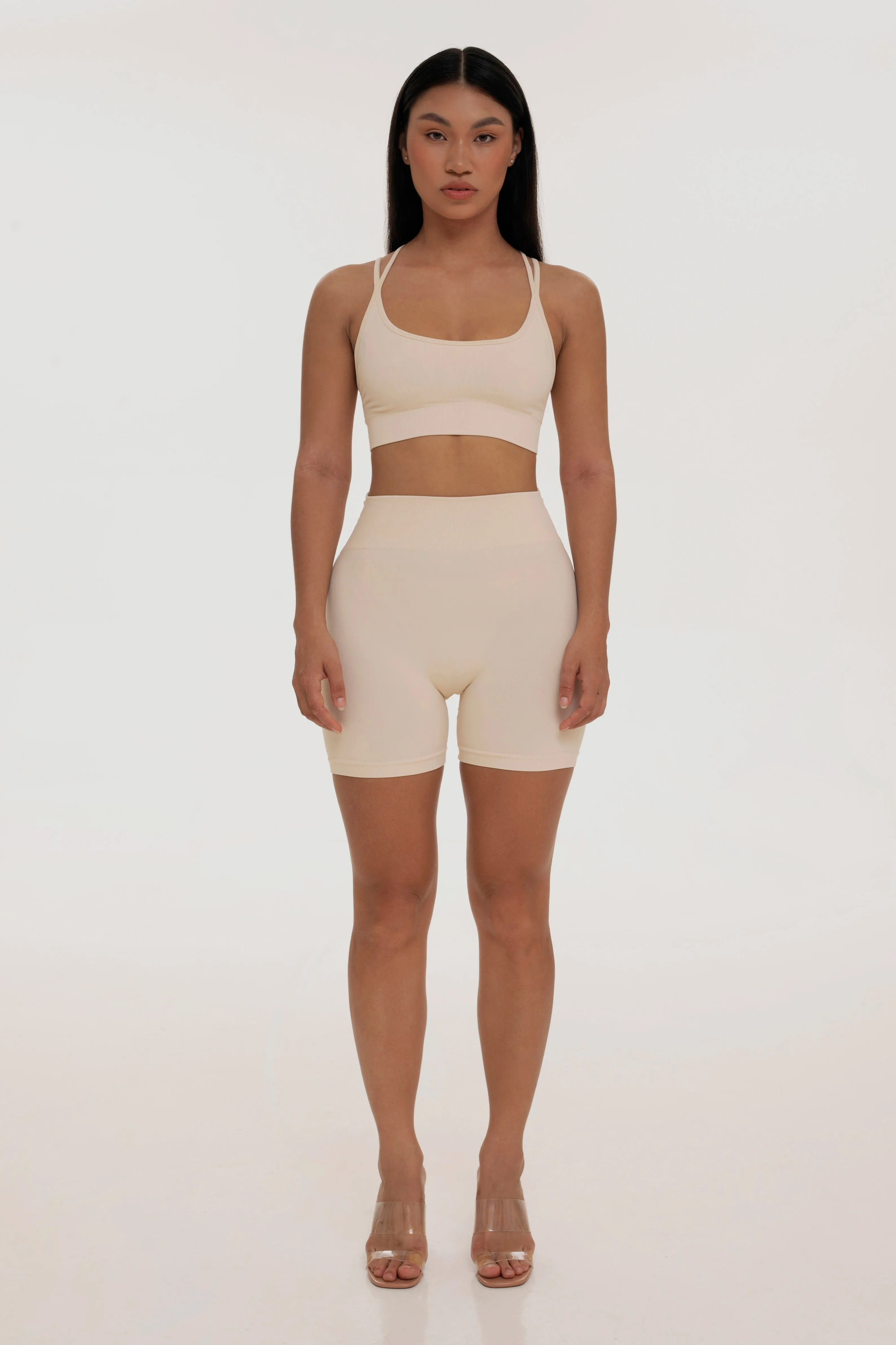 Ivory cross back top sold by Foxy Activewear product image thumbnail 2