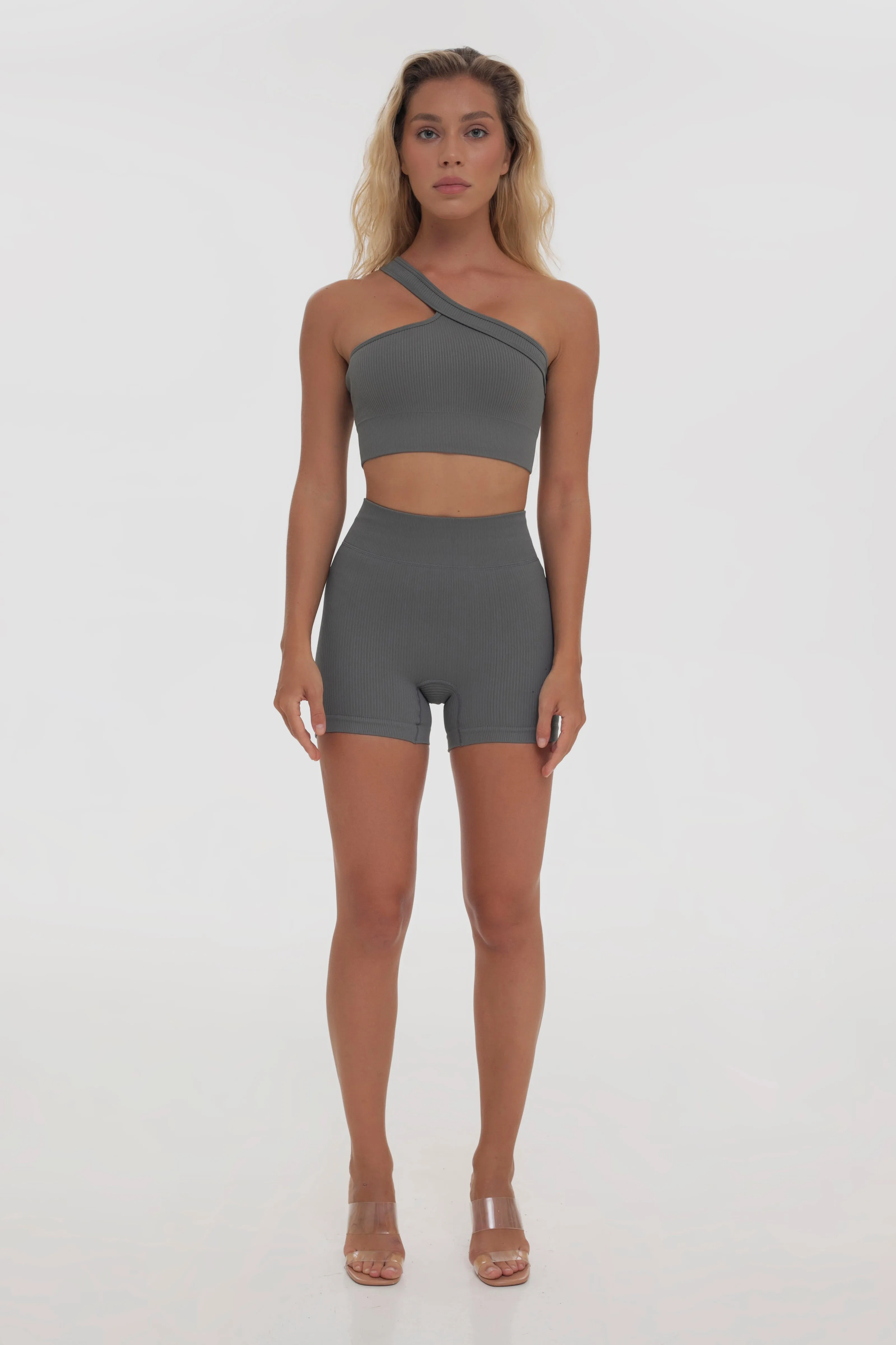 Steel One-shoulder top sold by Foxy Activewear product image thumbnail 2