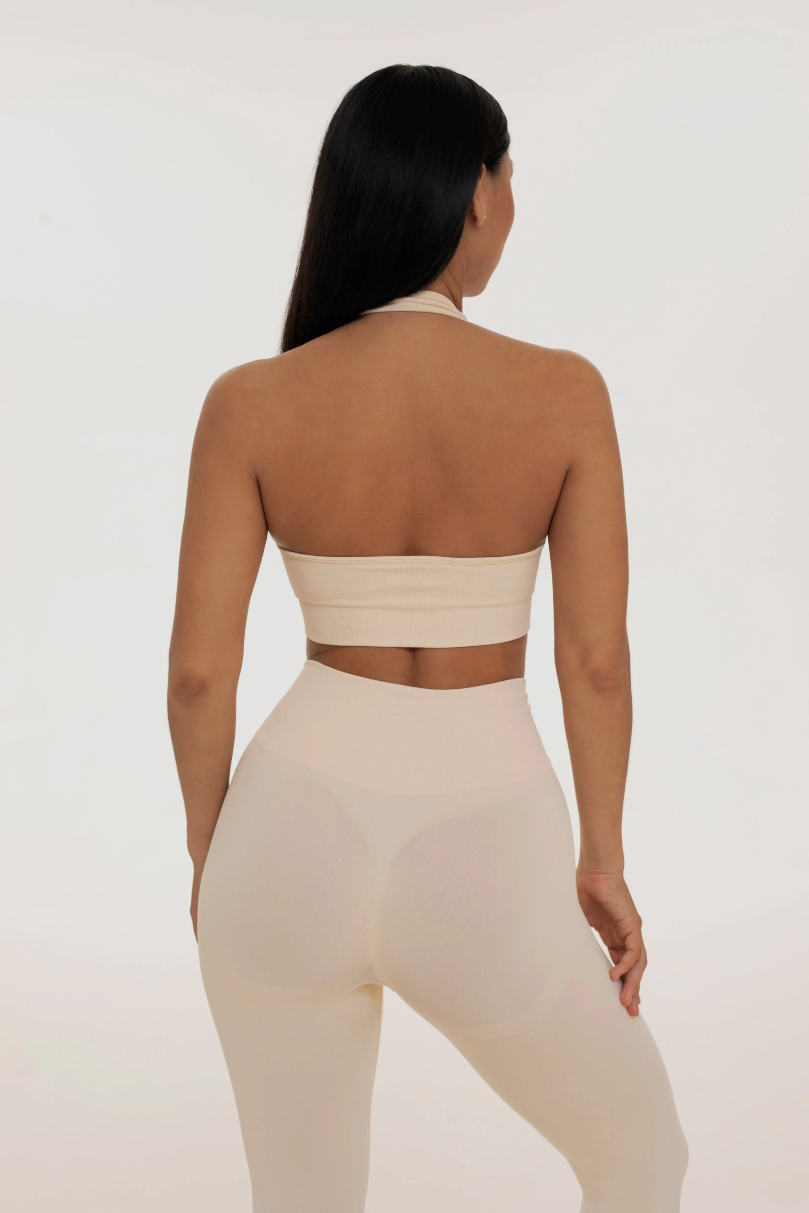 Ivory halter neck top sold by Foxy Activewear product image thumbnail 2