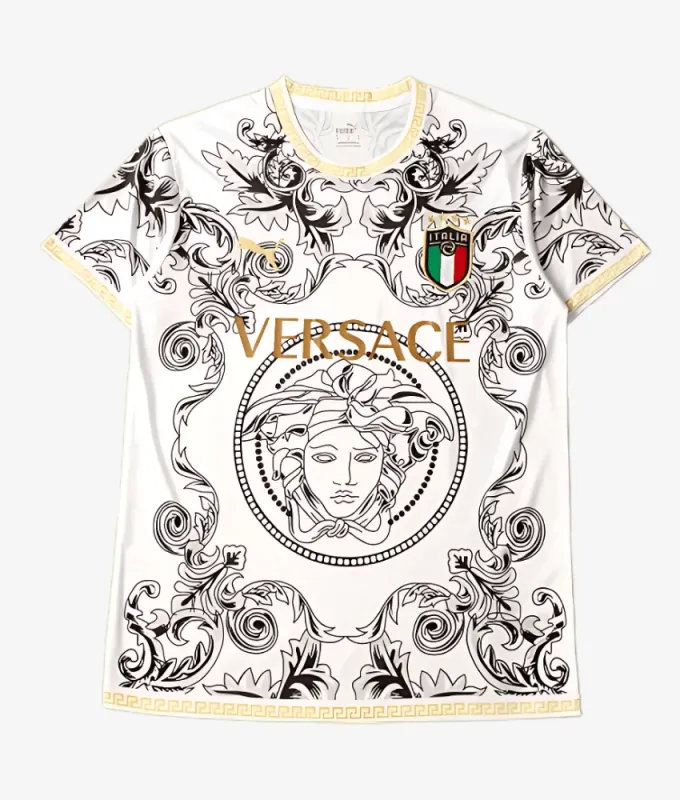 ITALY X VERSACE 2022 CONCEPT (WHITE) HOME SHIRT made by False9Fits