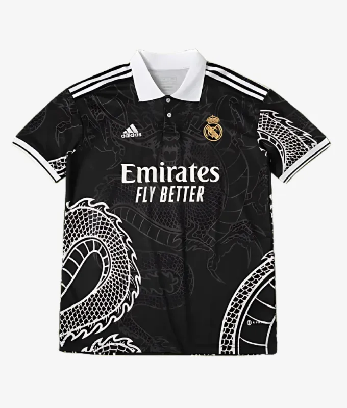 REAL MADRID 2023/24 'DRAGON' SPECIAL EDITION (BLACK) SHIRT sold by False9Fits