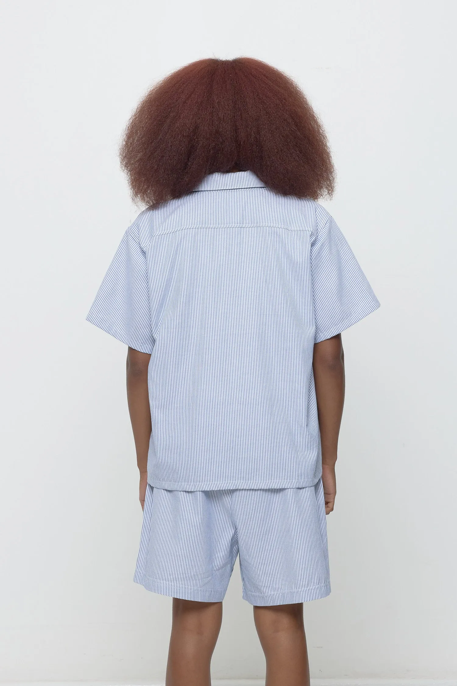 Stripe Poplin Short Sleeve Button-Up Shirt sold by Everybody.World product image thumbnail 4