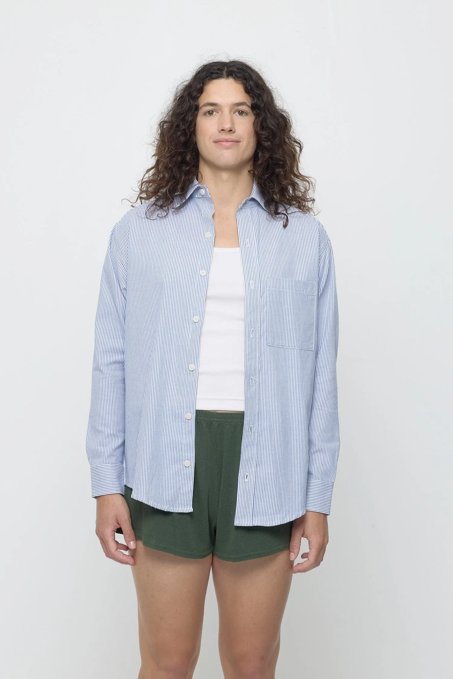 Stripe Poplin Button-Up Shirt sold by Everybody.World