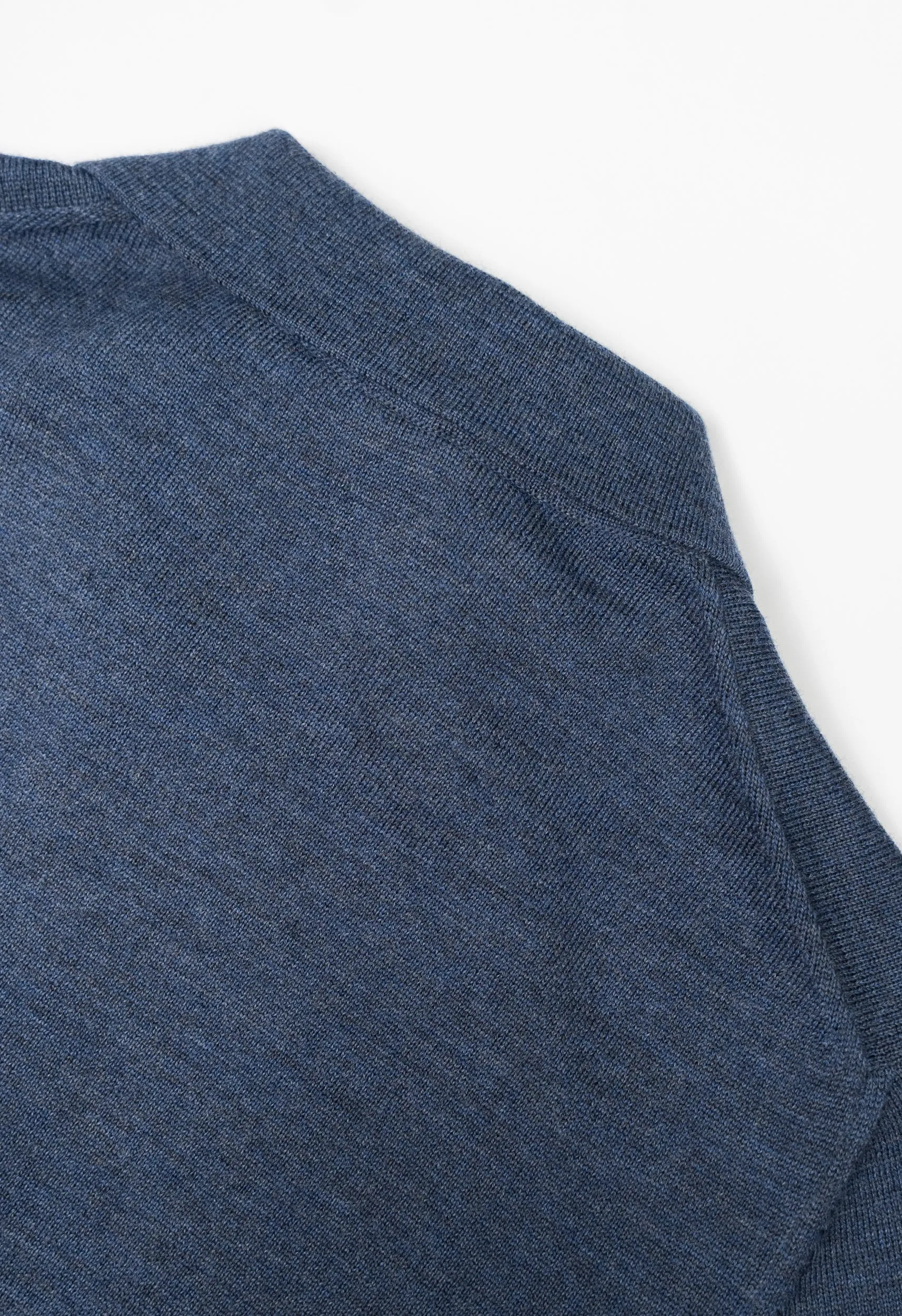 Men's Extra Fine Merino Wool Long Sleeve Polo Blue sold by Blackhorse Lane Ateliers product image thumbnail 4