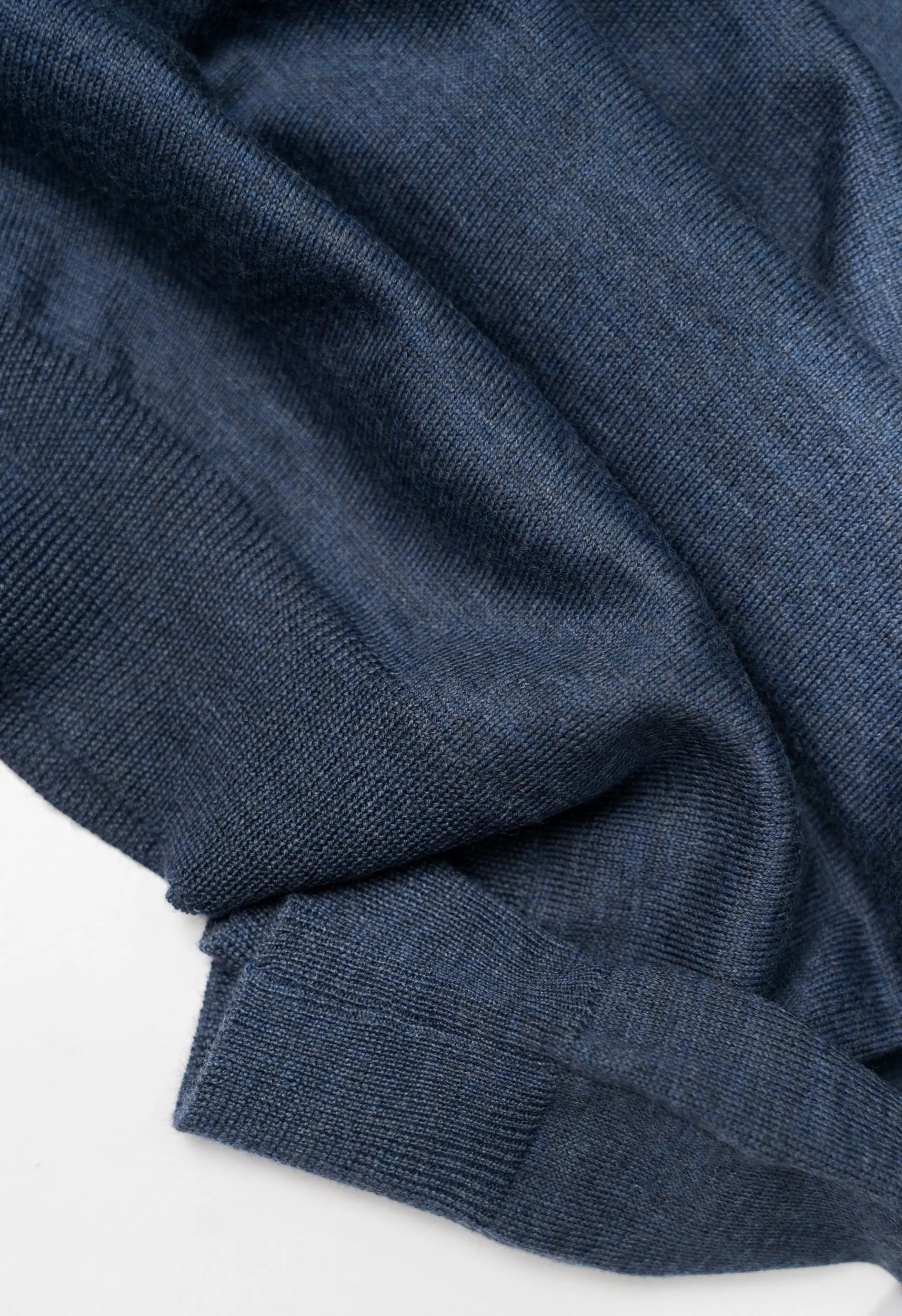 Men's Extra Fine Merino Wool Long Sleeve Polo Blue sold by Blackhorse Lane Ateliers product image thumbnail 3
