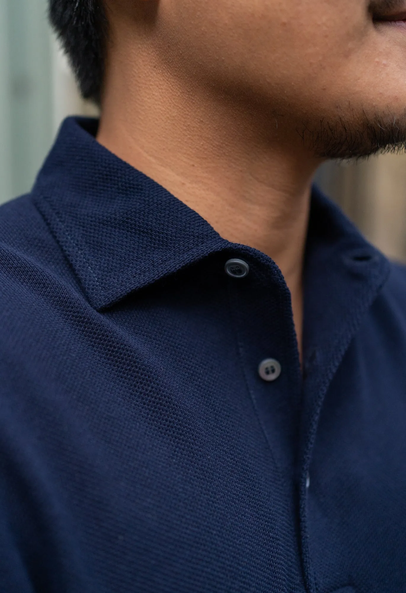 Men's Cotton Pique 'Tennis' Short Sleeve Polo Navy sold by Blackhorse Lane Ateliers product image thumbnail 5