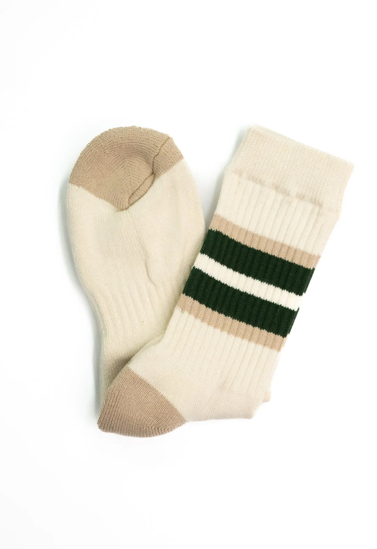 Ivy Ellis - Blackwell Men's Crew Length Green/Taupe Stripe Socks sold by Blackhorse Lane Ateliers product image thumbnail 3