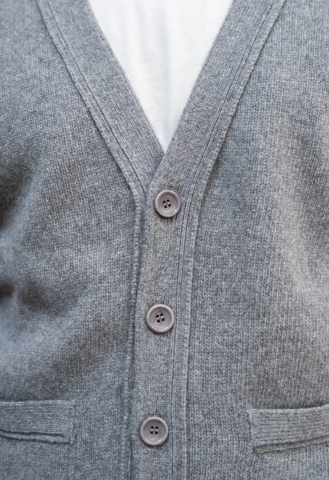LAMBSWOOL 5 BUTTON CARDIGAN GREY sold by Blackhorse Lane Ateliers product image thumbnail 5