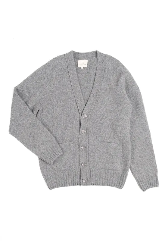LAMBSWOOL 5 BUTTON CARDIGAN GREY made by Blackhorse Lane Ateliers
