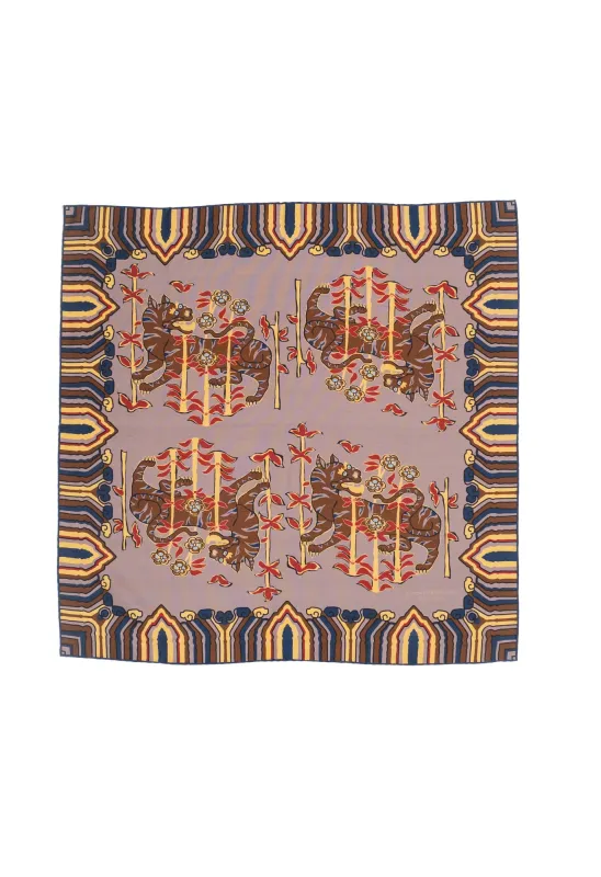 Navy and Brown Tiger Silk Bandana made by Blackhorse Lane Ateliers