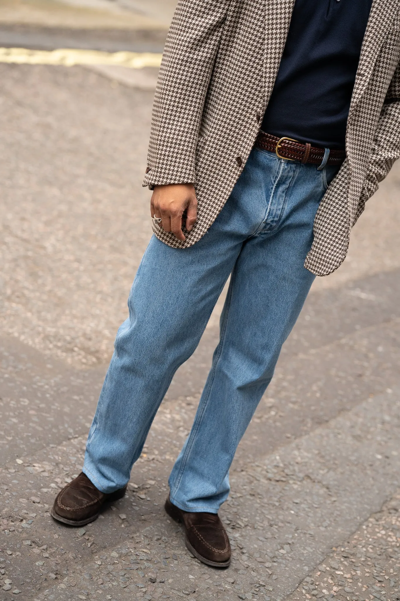 E9 Modern Straight Stone Wash Indigo 14oz Spanish jeans sold by Blackhorse Lane Ateliers product image thumbnail 3