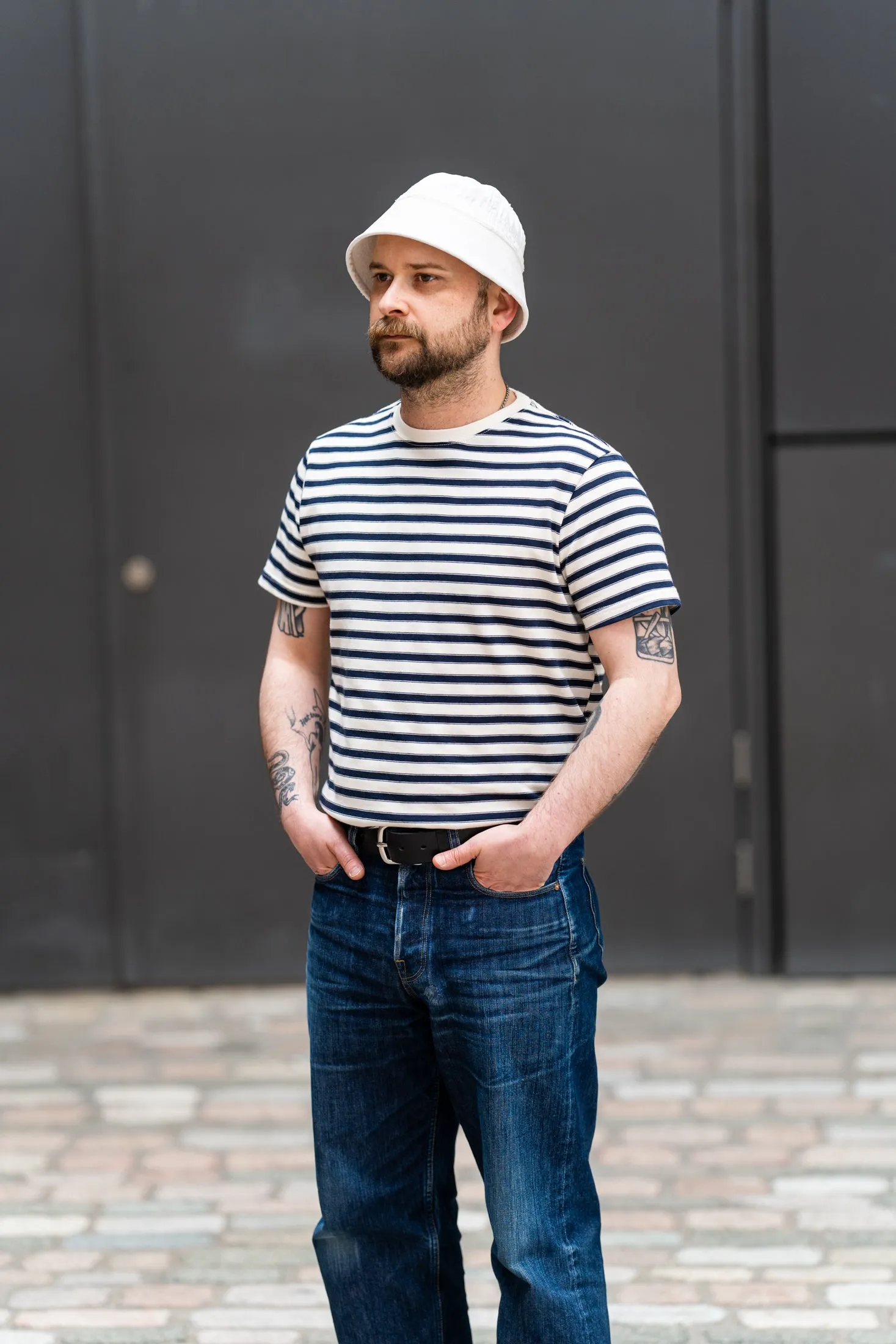 SW10 Breton Striped T-Shirt Ecru / Navy sold by Blackhorse Lane Ateliers product image thumbnail 2