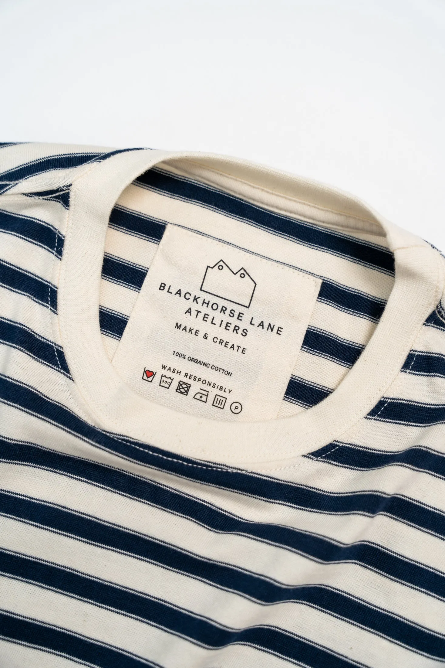 SW10 Breton Striped T-Shirt Ecru / Navy sold by Blackhorse Lane Ateliers product image thumbnail 3
