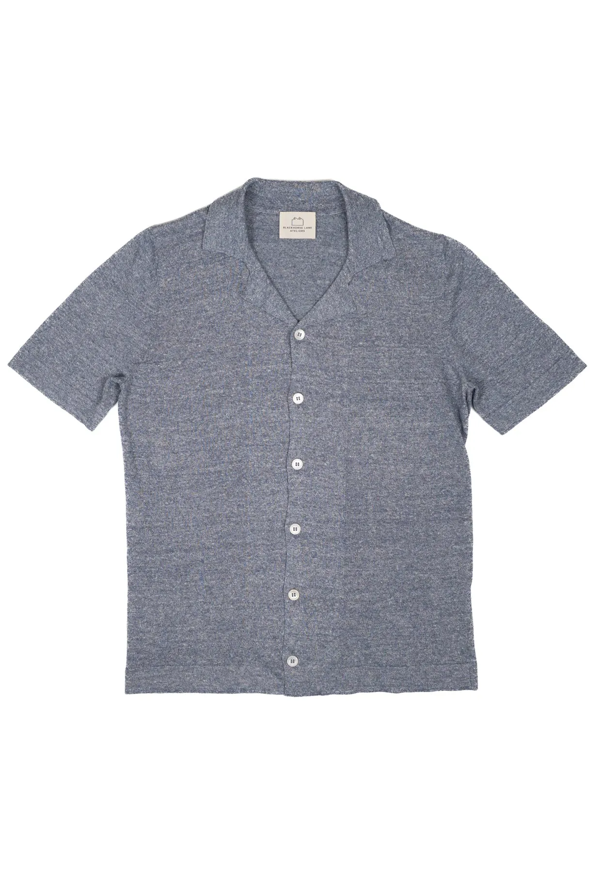Men's Open Collar Knit - Light Blue sold by Blackhorse Lane Ateliers