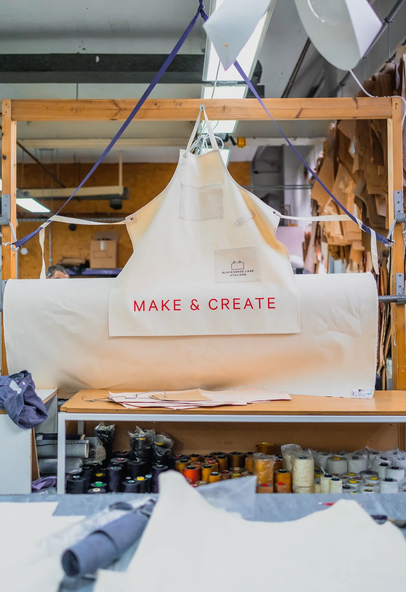 Soho Ecru Canvas Apron sold by Blackhorse Lane Ateliers product image thumbnail 3