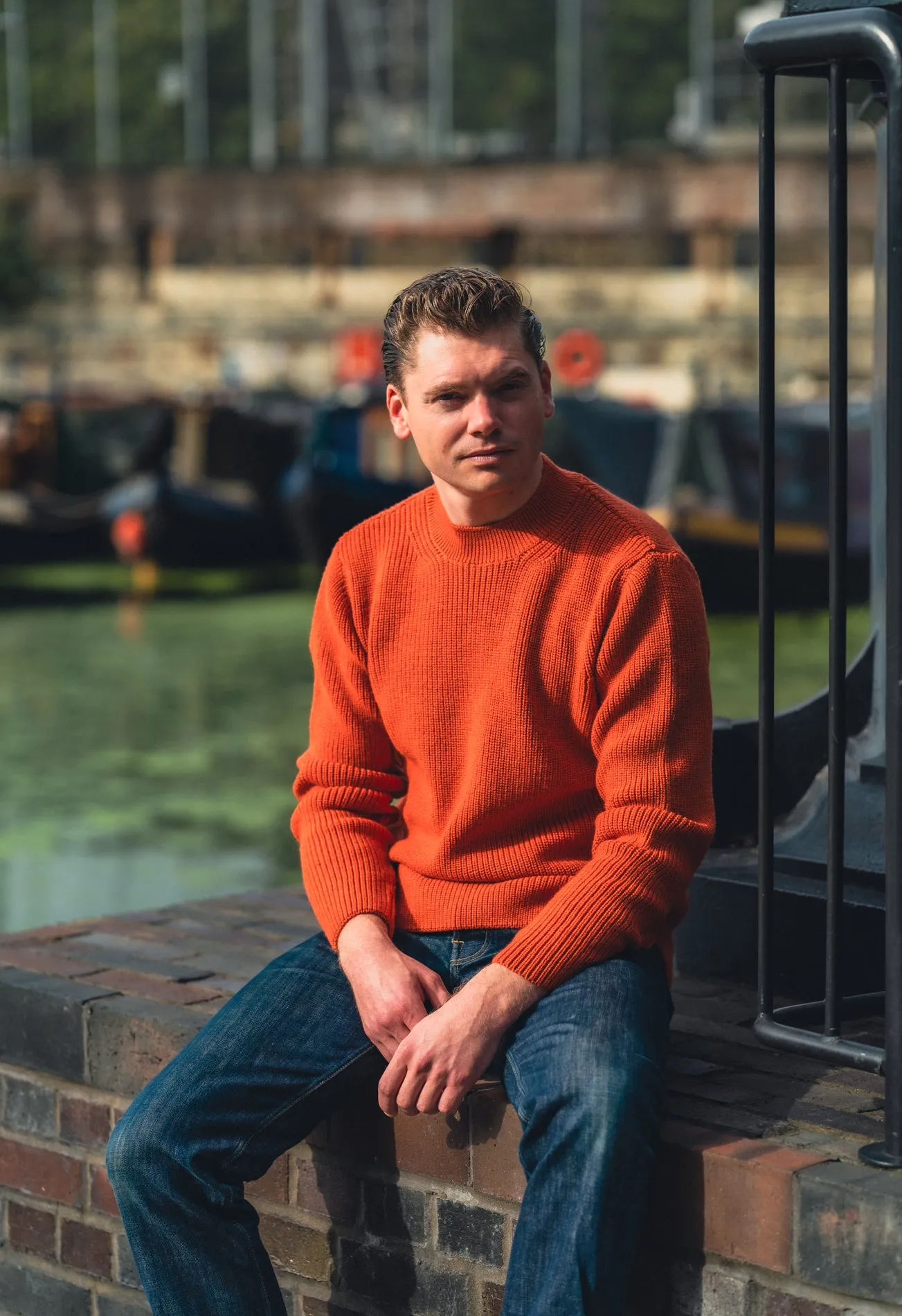 SE16 MERINO FISHERMAN UNISEX JUMPER BURNT ORANGE sold by Blackhorse Lane Ateliers product image thumbnail 2