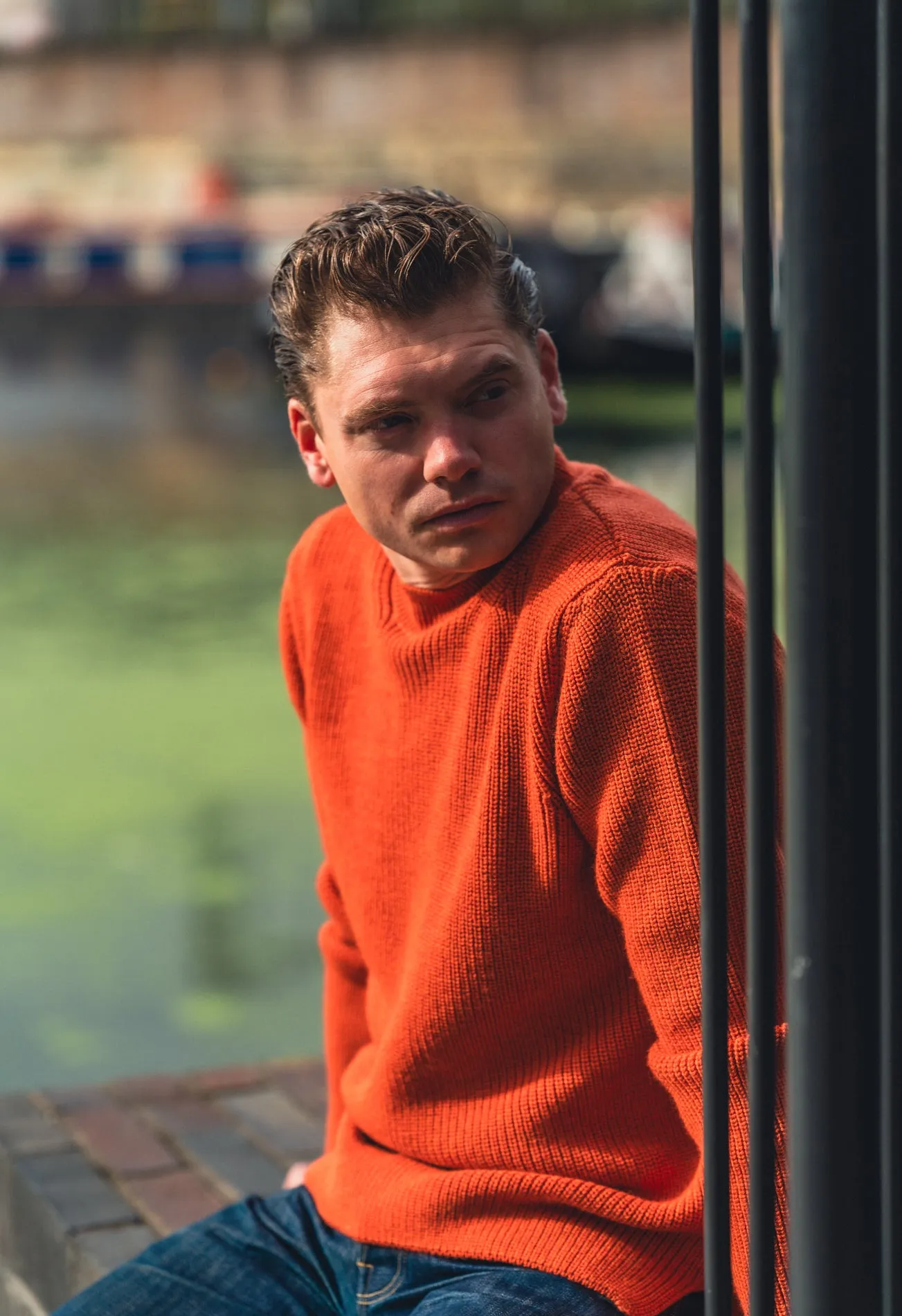 SE16 MERINO FISHERMAN UNISEX JUMPER BURNT ORANGE sold by Blackhorse Lane Ateliers product image thumbnail 3