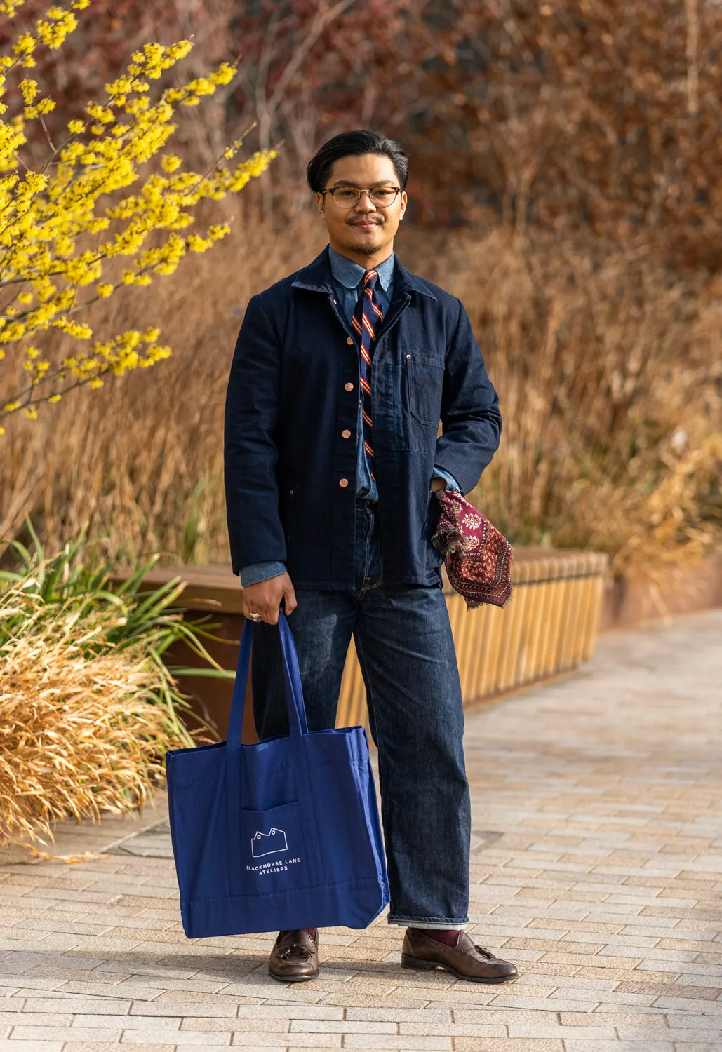 E17 Double Indigo 14.5oz Japanese Mens Chore Jacket sold by Blackhorse Lane Ateliers product image thumbnail 3