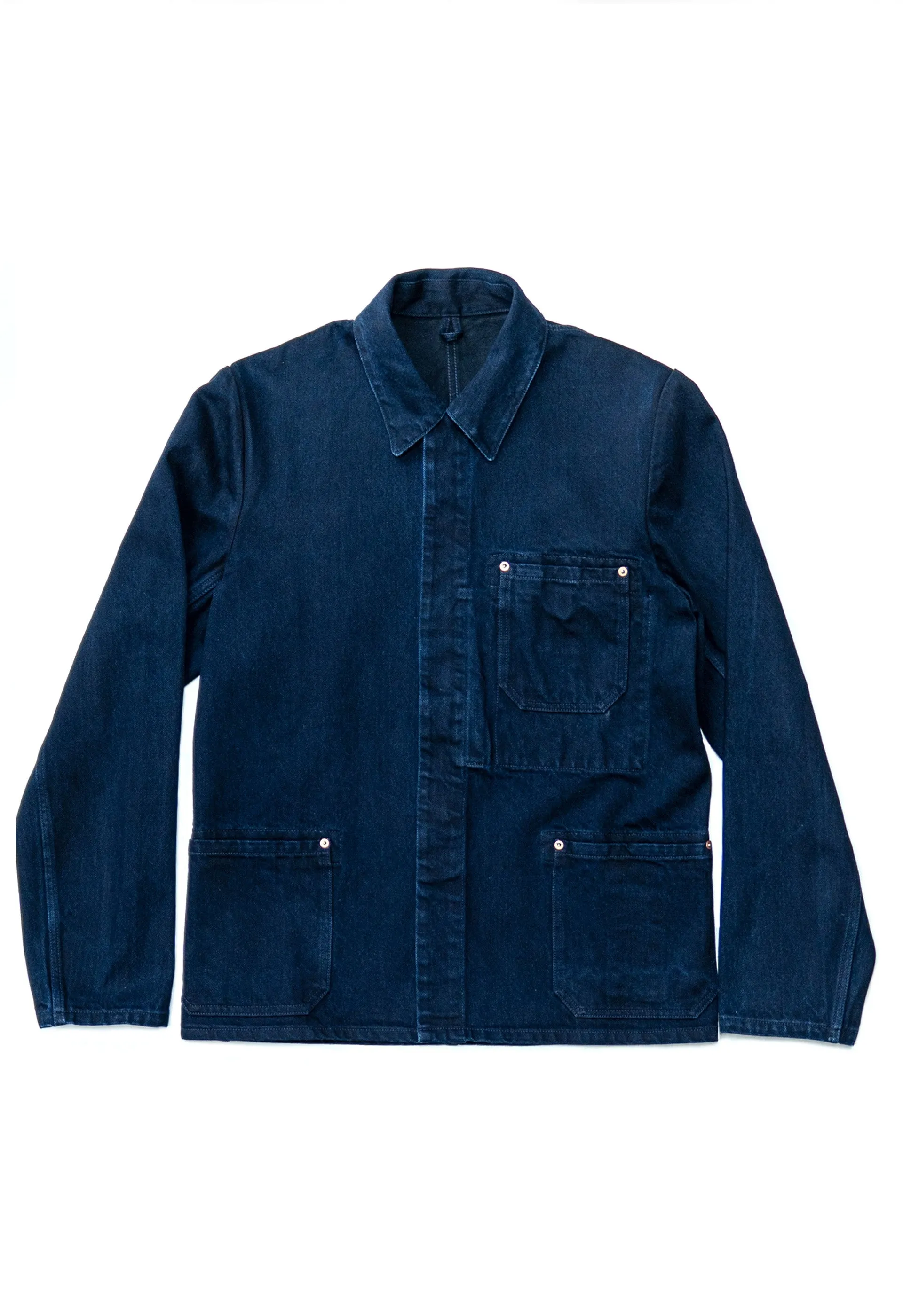 E17 Double Indigo 14.5oz Japanese Mens Chore Jacket sold by Blackhorse Lane Ateliers