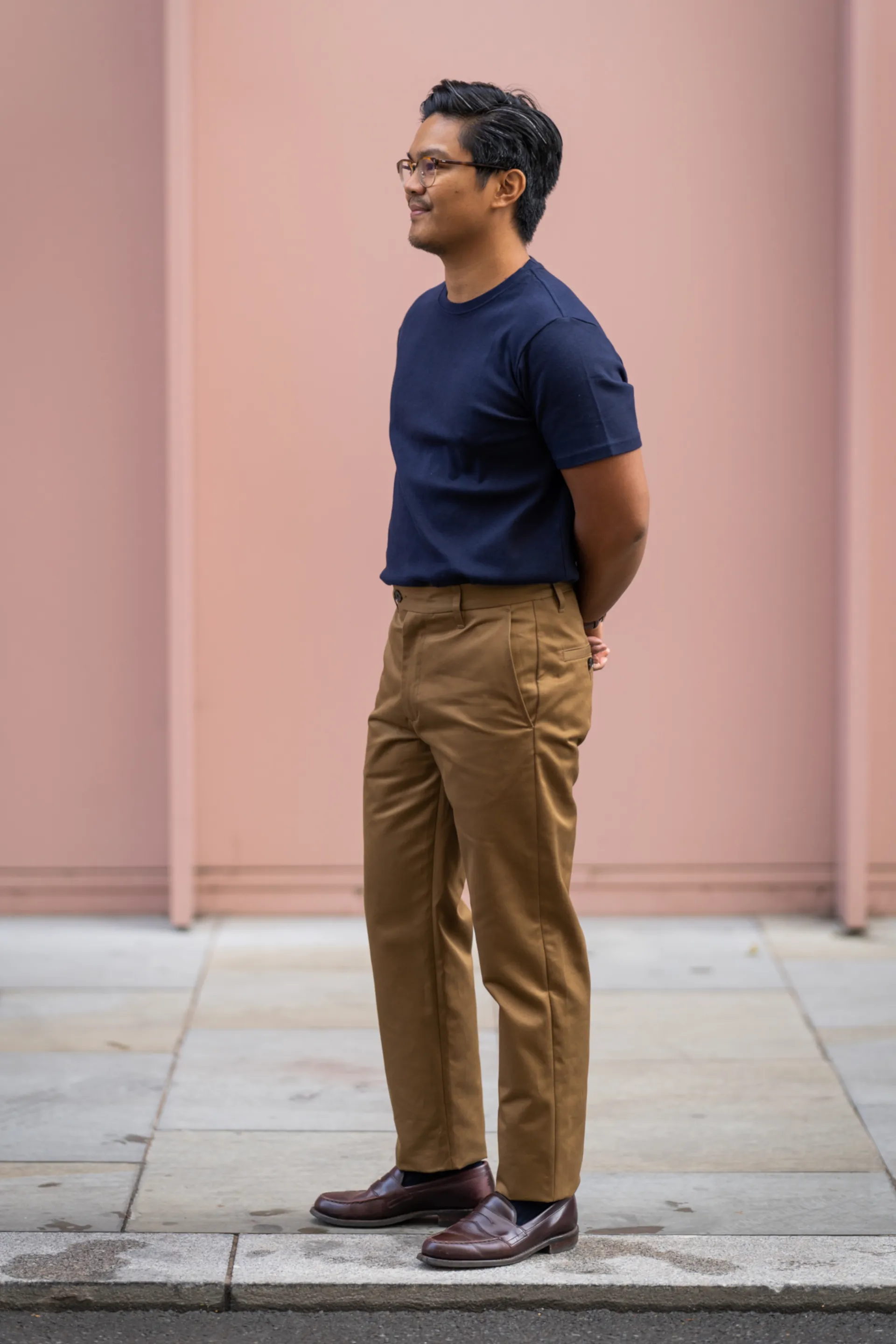 W11 Straight Tapered Khaki Japanese Twill Mens Chinos sold by Blackhorse Lane Ateliers product image thumbnail 2