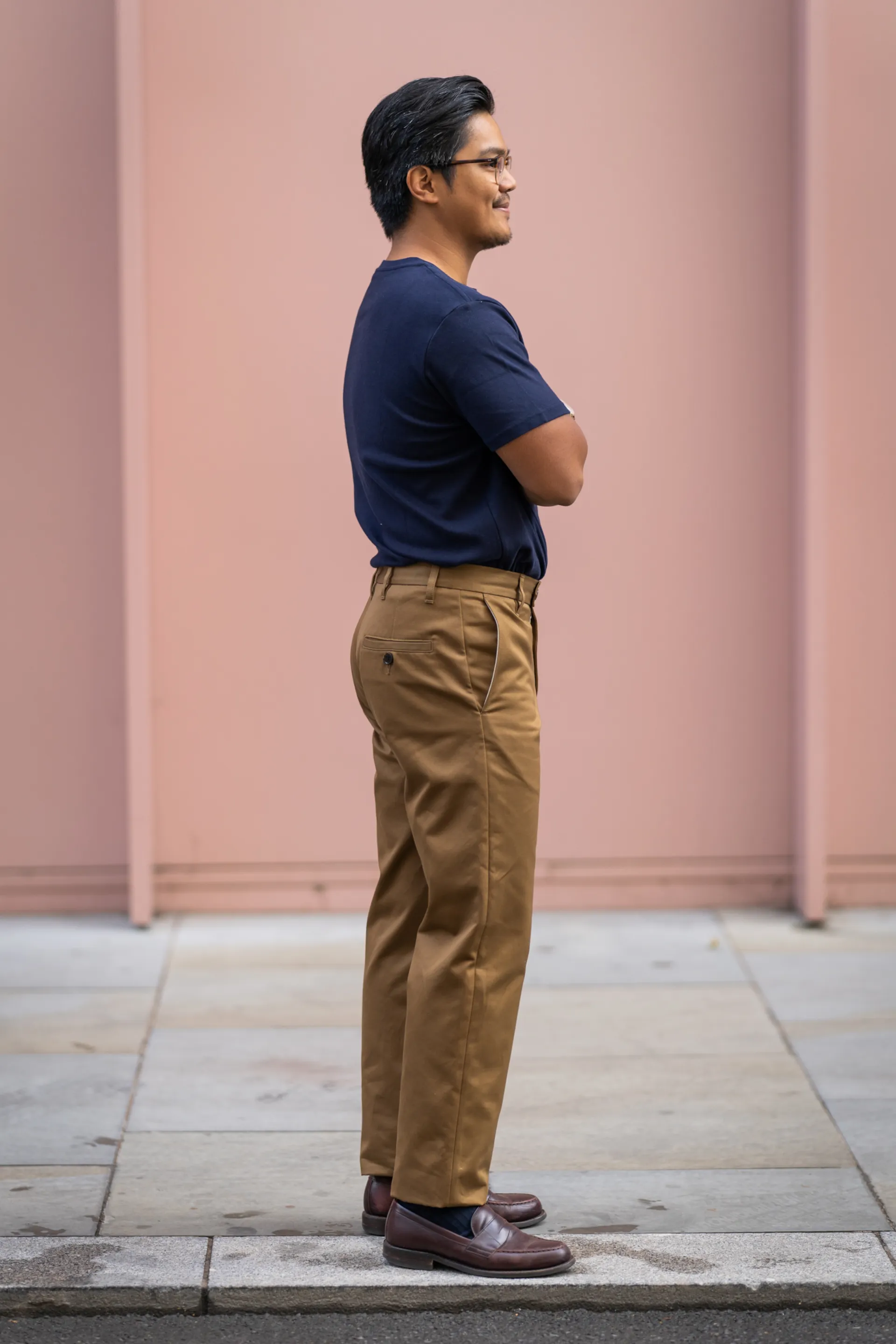 W11 Straight Tapered Khaki Japanese Twill Mens Chinos sold by Blackhorse Lane Ateliers product image thumbnail 3