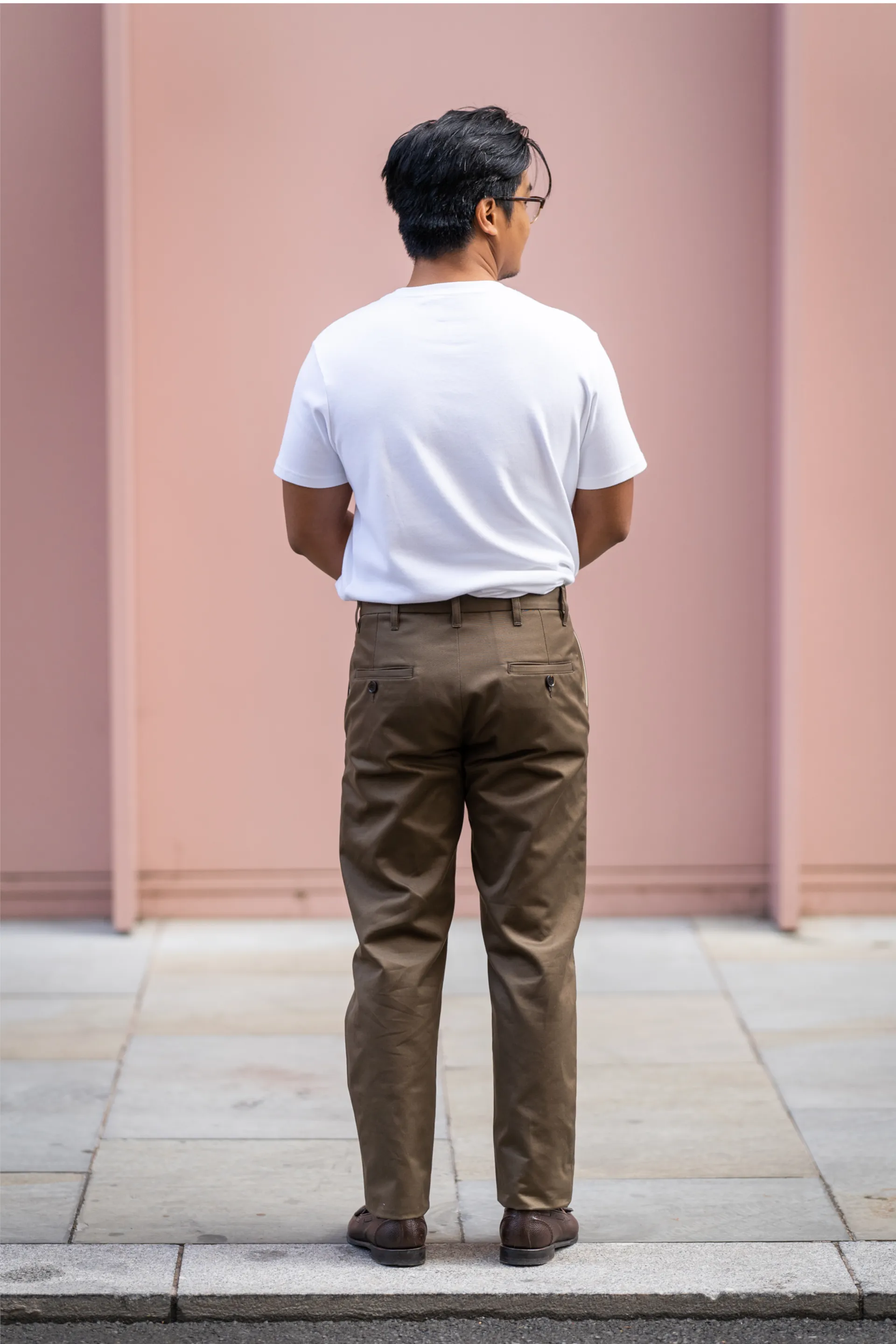 W11 Straight Tapered Green Japanese Twill Mens Chinos sold by Blackhorse Lane Ateliers product image thumbnail 5