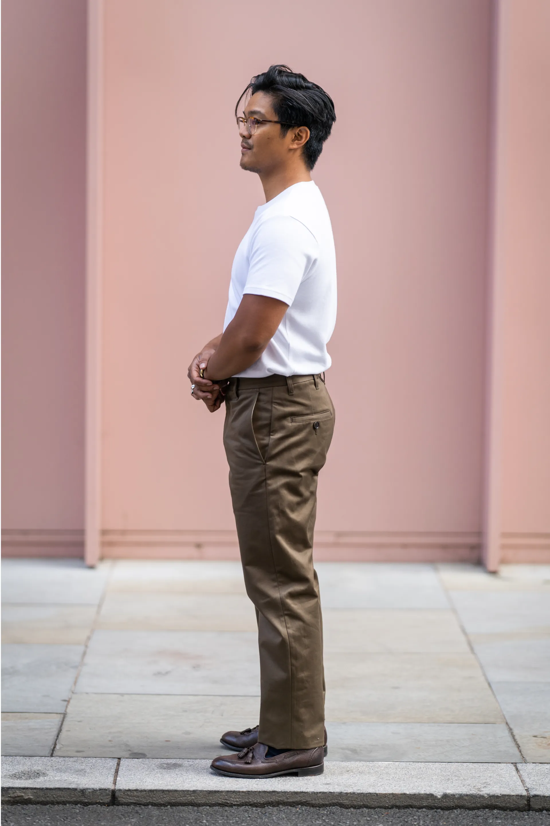 W11 Straight Tapered Green Japanese Twill Mens Chinos sold by Blackhorse Lane Ateliers product image thumbnail 4
