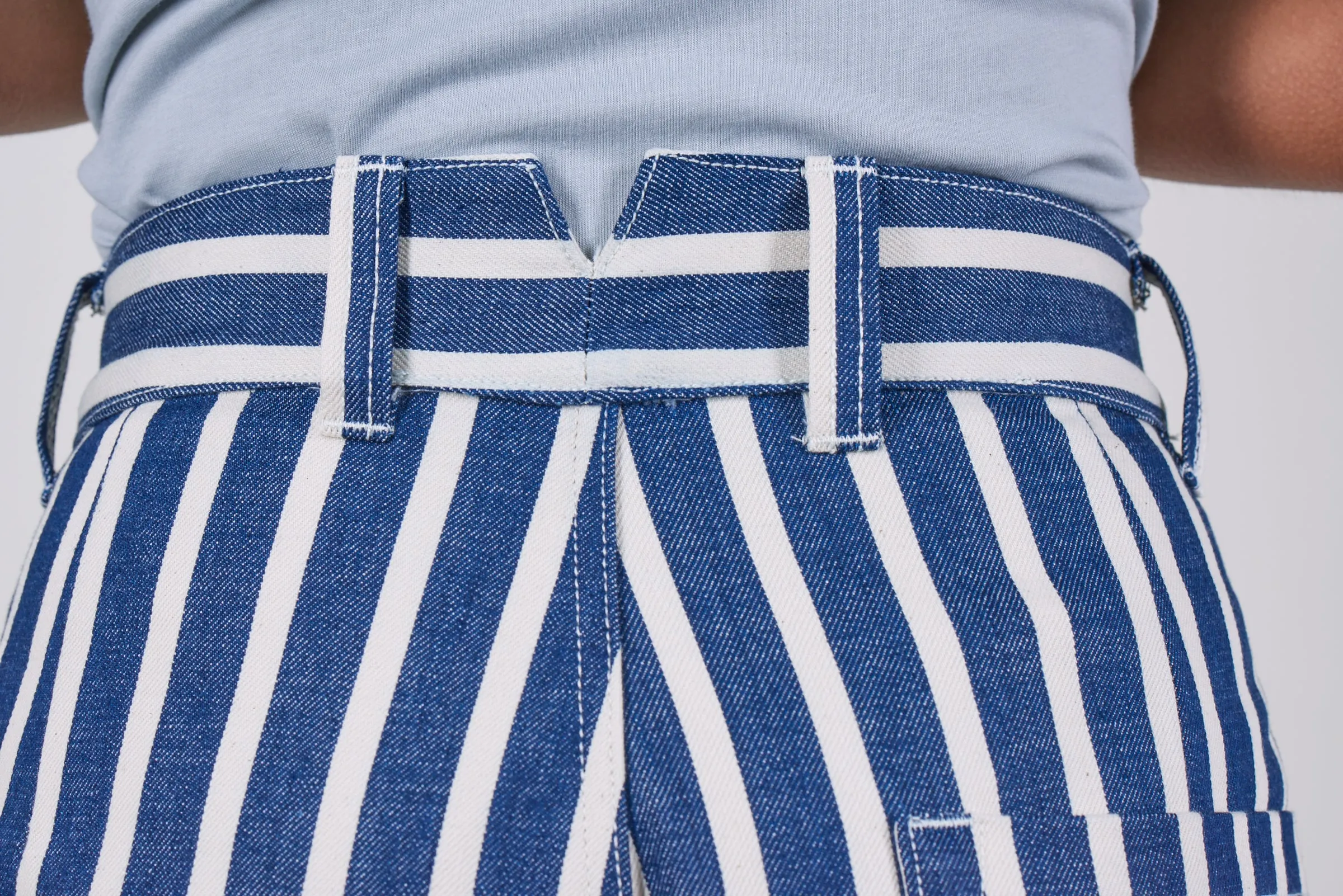 SE8 Straight Wide Stripe 8.6oz Italian Twill Womens Trousers sold by Blackhorse Lane Ateliers product image thumbnail 5