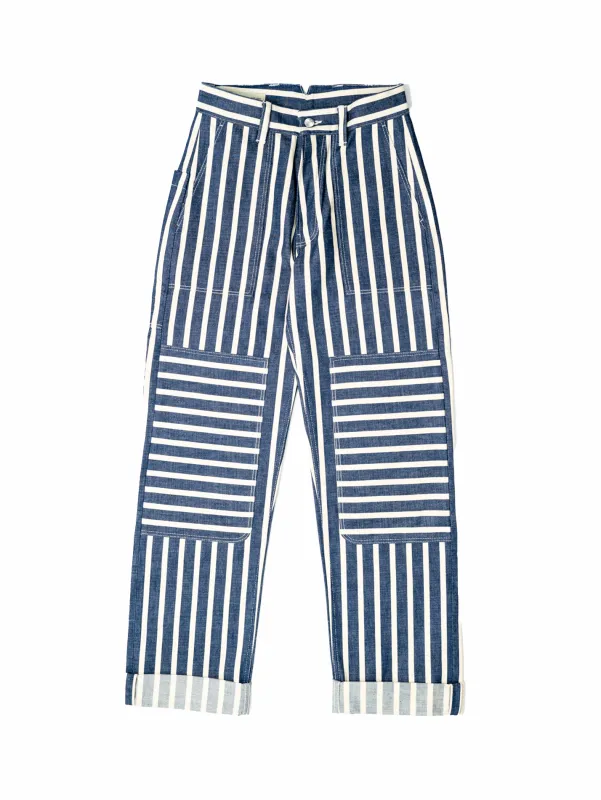 SE8 Straight Wide Stripe 8.6oz Italian Twill Womens Trousers made by Blackhorse Lane Ateliers