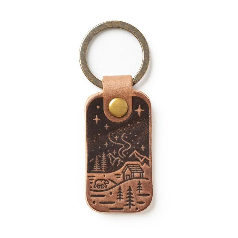 Leather Keyfob - Northern Lights made by Popov Leather