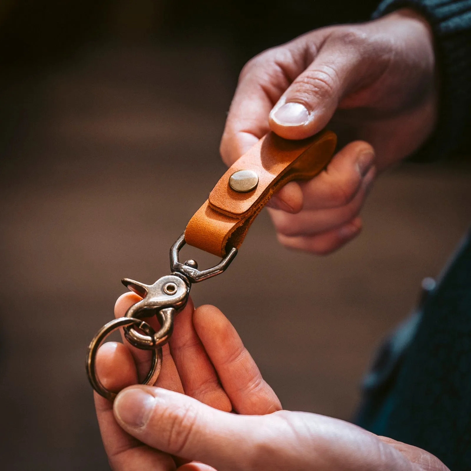 Leather Belt Loop Keychain sold by Popov Leather product image thumbnail 5