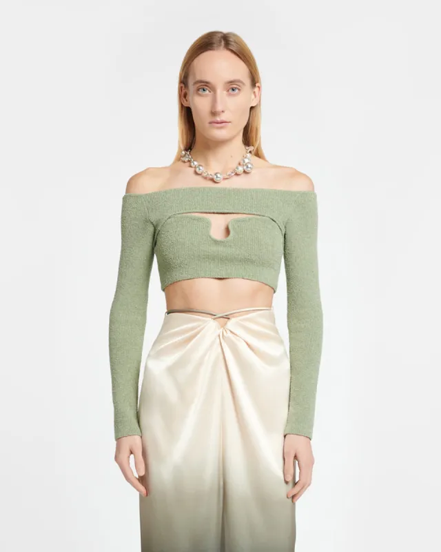 Marnin - Terry-Knit Top - Faded Sage sold by Nanushka