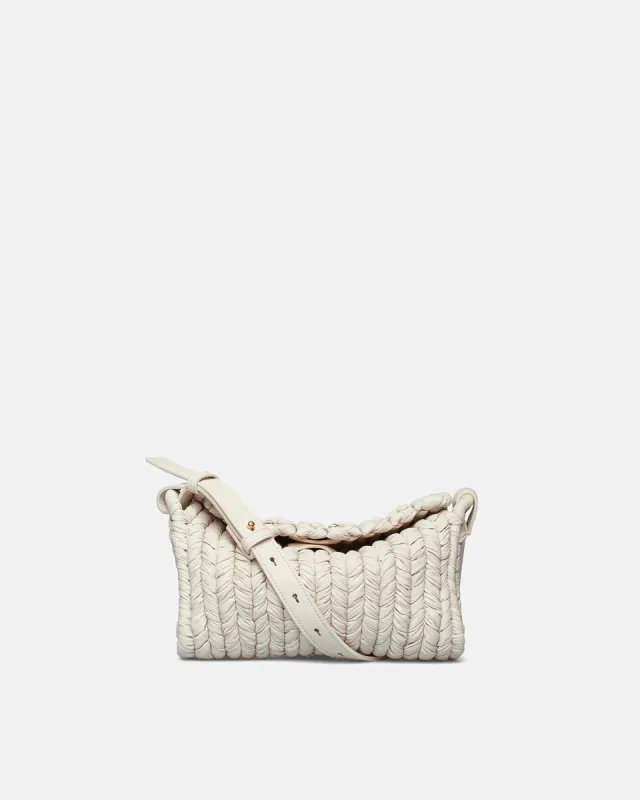 The Busket Bag - Knit Shoulder Bag - White made by Nanushka