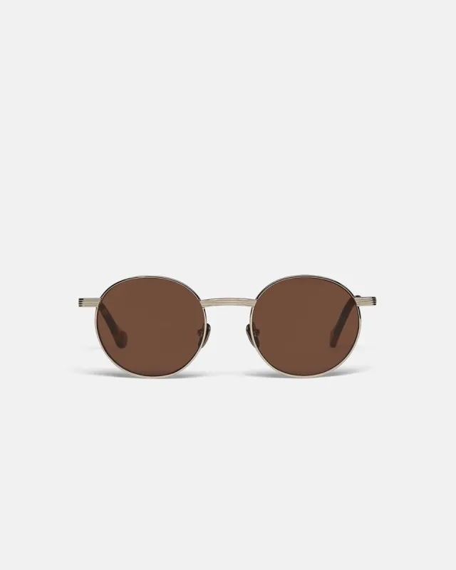 Pola - Metal Round-Frame Sunglasses - Gold sold by Nanushka